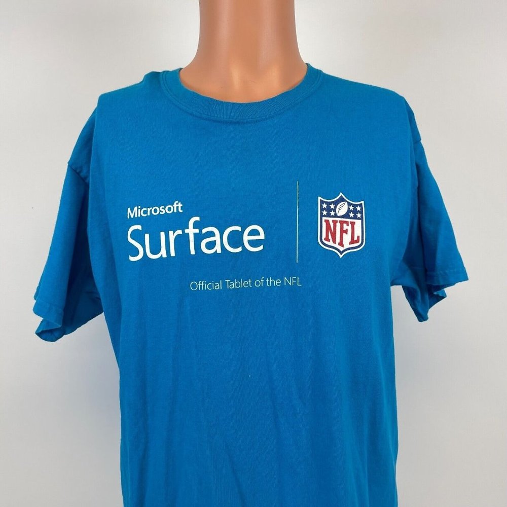 Microsoft Surface Official Tablet Of The NFL Sponsor T Shirt Size L